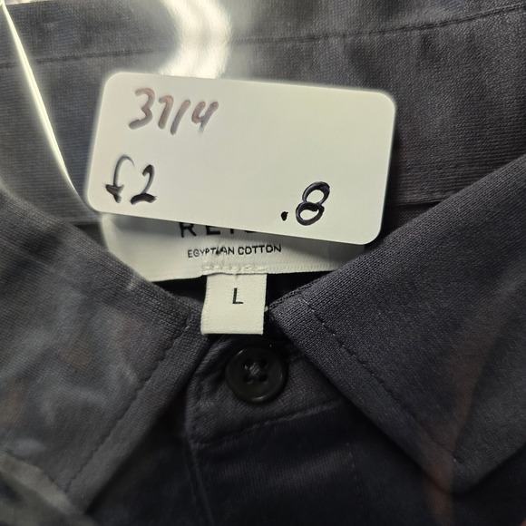 REISS Egyptian Cotton Men's Gray Short Sleeve Pocket Polo Shirt Size Large‎ - Picture 10 of 10